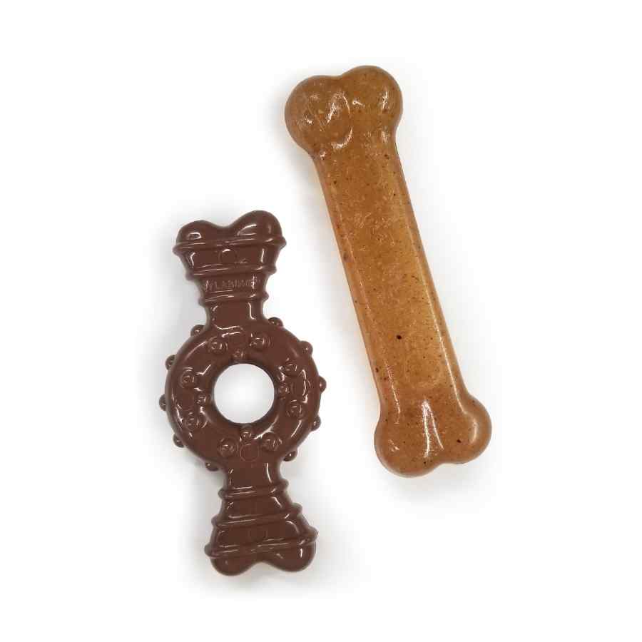 Nylabone Pack Puppky: Hueso Dental Masticable Y Hueso Anillo Dental, Sabores Mixtos Xs, , large image number null